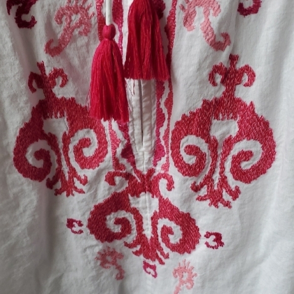 Chico's White Blouse with Pink Embroidery - Picture 7 of 13